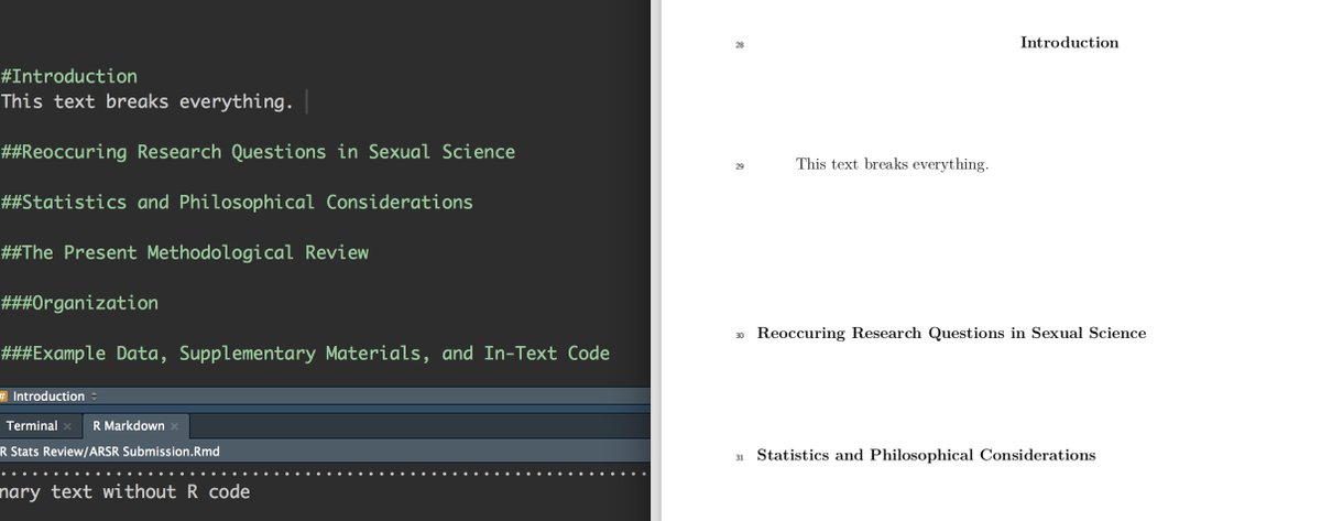 An example of large vertical spacing between paragraphs and section headings in a rendered PDF document kindly provided by John Sakaluk.